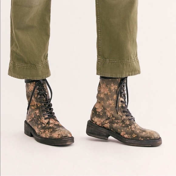 NEW Free People Santa Fe Floral Combat Boot - Picture 2 of 3